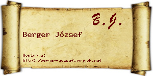 Berger József névjegykártya